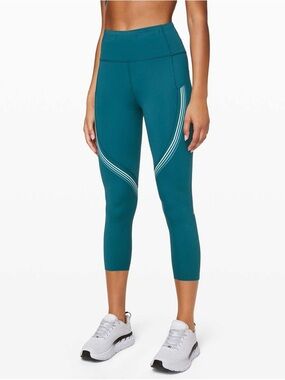 Lululemon Speed Limit Crop 23" Leggings Pants Size 6 Bermuda Teal